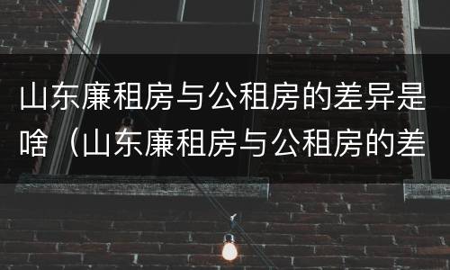 山东廉租房与公租房的差异是啥（山东廉租房与公租房的差异是啥啊）