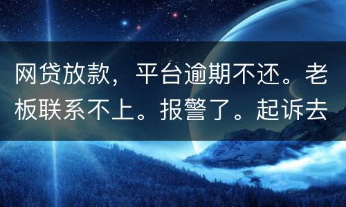 网贷放款，平台逾期不还。老板联系不上。报警了。起诉去凭电子协议法院采信吗