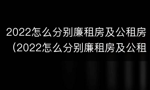 2022怎么分别廉租房及公租房（2022怎么分别廉租房及公租房呢）