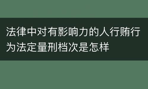 法律中对有影响力的人行贿行为法定量刑档次是怎样