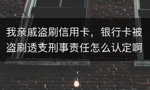 我亲戚盗刷信用卡，银行卡被盗刷透支刑事责任怎么认定啊