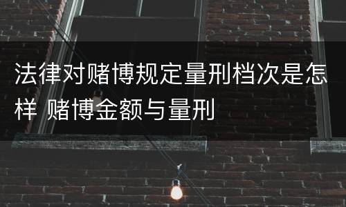 法律对赌博规定量刑档次是怎样 赌博金额与量刑