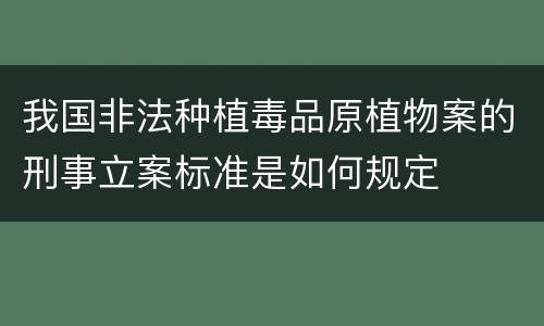 我国非法种植毒品原植物案的刑事立案标准是如何规定