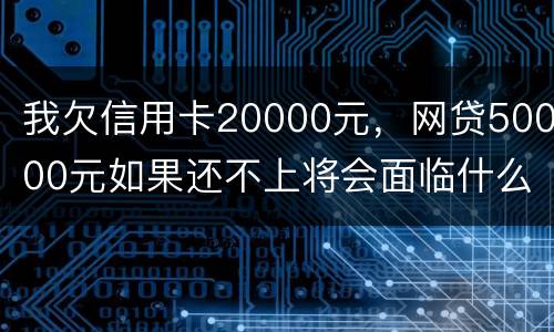 我欠信用卡20000元，网贷50000元如果还不上将会面临什么的刑事处罚