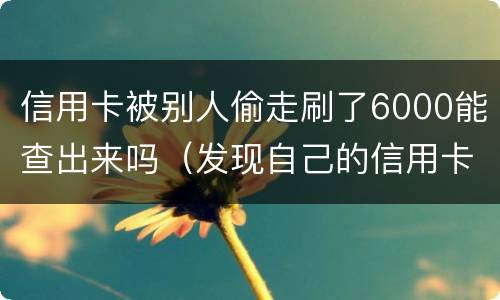 信用卡被别人偷走刷了6000能查出来吗（发现自己的信用卡被盗刷 我们怎么办）