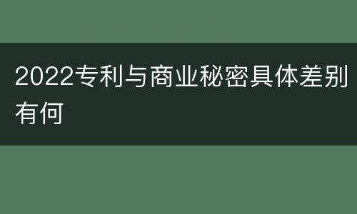 2022专利与商业秘密具体差别有何