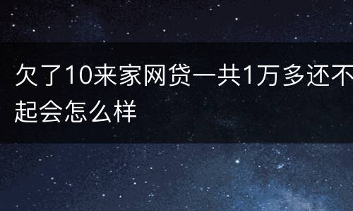 欠了10来家网贷一共1万多还不起会怎么样