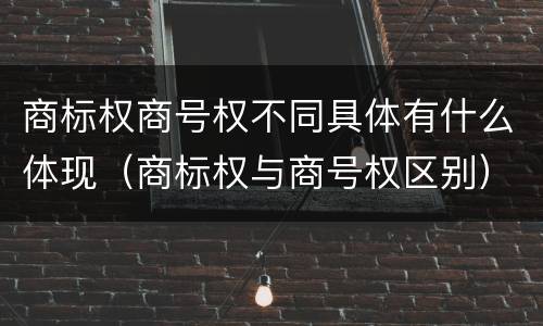 商标权商号权不同具体有什么体现（商标权与商号权区别）