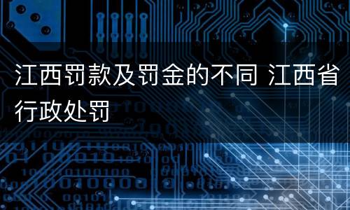 江西罚款及罚金的不同 江西省行政处罚