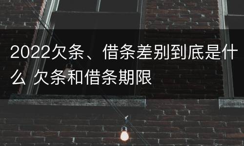 2022欠条、借条差别到底是什么 欠条和借条期限