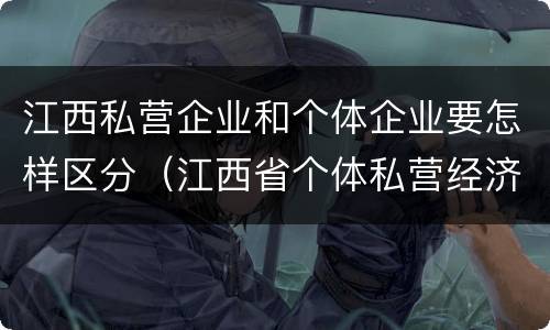 江西私营企业和个体企业要怎样区分（江西省个体私营经济协会）