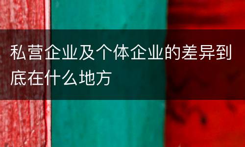 私营企业及个体企业的差异到底在什么地方