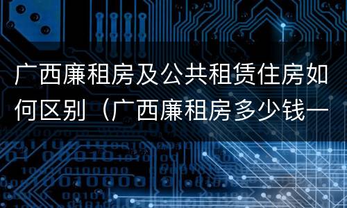 广西廉租房及公共租赁住房如何区别（广西廉租房多少钱一个月）