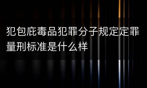 犯包庇毒品犯罪分子规定定罪量刑标准是什么样