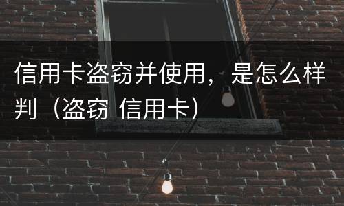 信用卡盗窃并使用，是怎么样判（盗窃 信用卡）