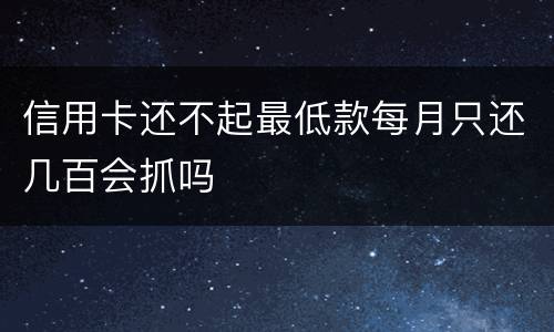 信用卡还不起最低款每月只还几百会抓吗