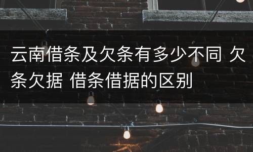 云南借条及欠条有多少不同 欠条欠据 借条借据的区别