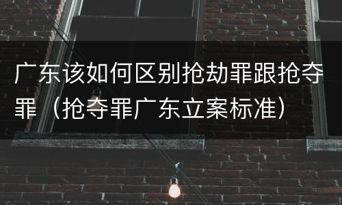 广东该如何区别抢劫罪跟抢夺罪（抢夺罪广东立案标准）