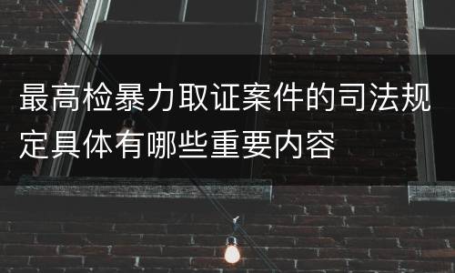 最高检暴力取证案件的司法规定具体有哪些重要内容