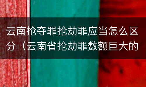 云南抢夺罪抢劫罪应当怎么区分（云南省抢劫罪数额巨大的标准）