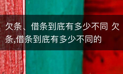 欠条、借条到底有多少不同 欠条,借条到底有多少不同的