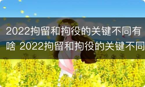 2022拘留和拘役的关键不同有啥 2022拘留和拘役的关键不同有啥影响