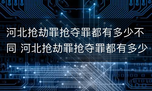 河北抢劫罪抢夺罪都有多少不同 河北抢劫罪抢夺罪都有多少不同的人