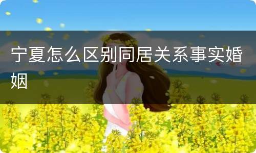 宁夏怎么区别同居关系事实婚姻