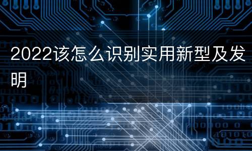 2022该怎么识别实用新型及发明