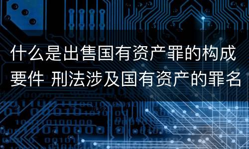 什么是出售国有资产罪的构成要件 刑法涉及国有资产的罪名