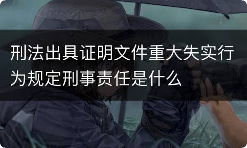 刑法出具证明文件重大失实行为规定刑事责任是什么