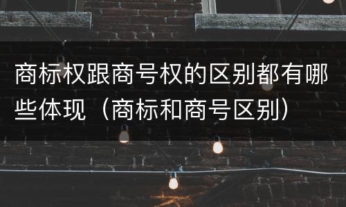 商标权跟商号权的区别都有哪些体现（商标和商号区别）