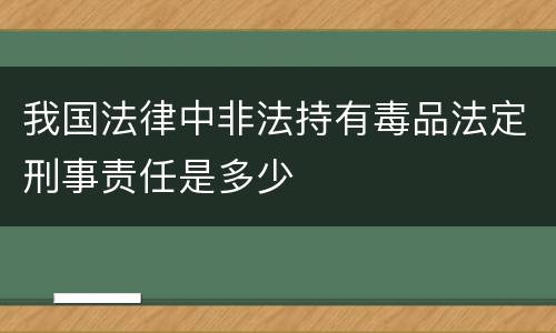 我国法律中非法持有毒品法定刑事责任是多少