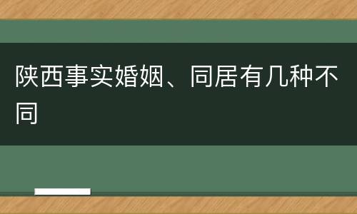 陕西事实婚姻、同居有几种不同