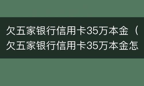 欠五家银行信用卡35万本金（欠五家银行信用卡35万本金怎么还）