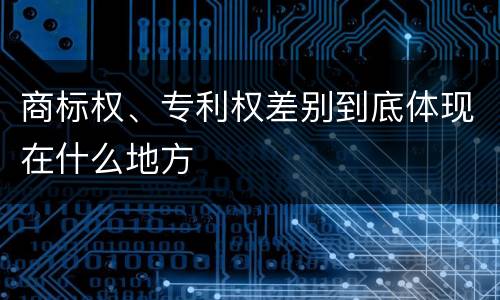 商标权、专利权差别到底体现在什么地方