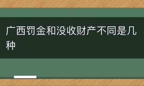 广西罚金和没收财产不同是几种