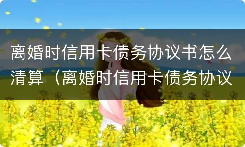 离婚时信用卡债务协议书怎么清算（离婚时信用卡债务协议书怎么清算的）