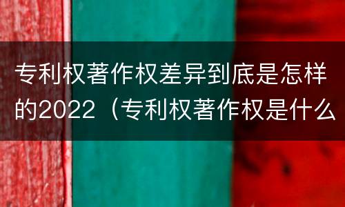 专利权著作权差异到底是怎样的2022（专利权著作权是什么意思）