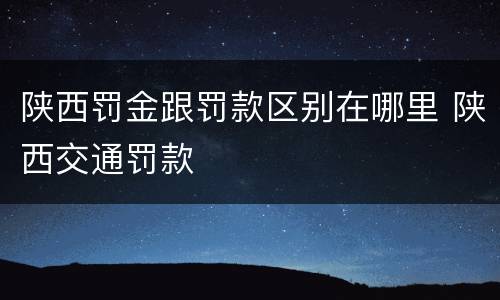 陕西罚金跟罚款区别在哪里 陕西交通罚款