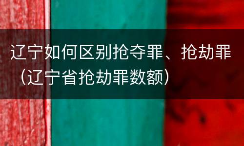 辽宁如何区别抢夺罪、抢劫罪（辽宁省抢劫罪数额）