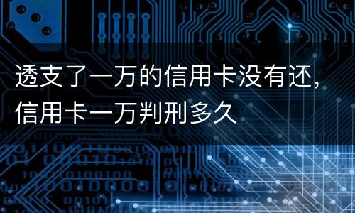 透支了一万的信用卡没有还，信用卡一万判刑多久