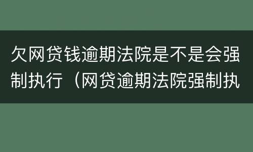 欠网贷钱逾期法院是不是会强制执行（网贷逾期法院强制执行需要多长时间）