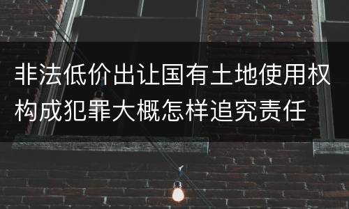 非法低价出让国有土地使用权构成犯罪大概怎样追究责任