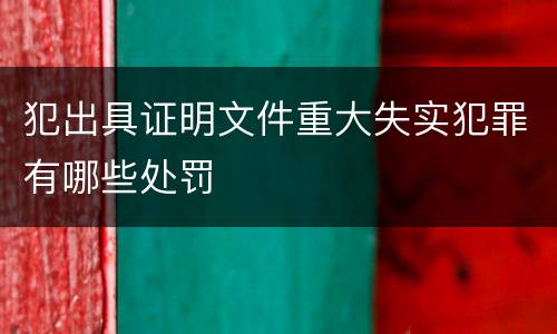 犯出具证明文件重大失实犯罪有哪些处罚