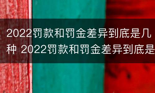 2022罚款和罚金差异到底是几种 2022罚款和罚金差异到底是几种情况