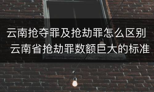 云南抢夺罪及抢劫罪怎么区别 云南省抢劫罪数额巨大的标准