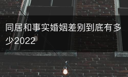 同居和事实婚姻差别到底有多少2022