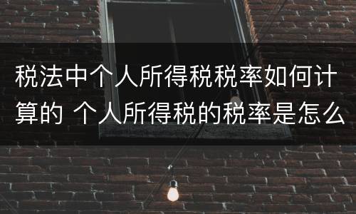 税法中个人所得税税率如何计算的 个人所得税的税率是怎么计算的