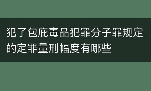 犯了包庇毒品犯罪分子罪规定的定罪量刑幅度有哪些